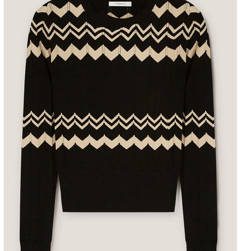 Пуловер с десен и овално деколте Motivi