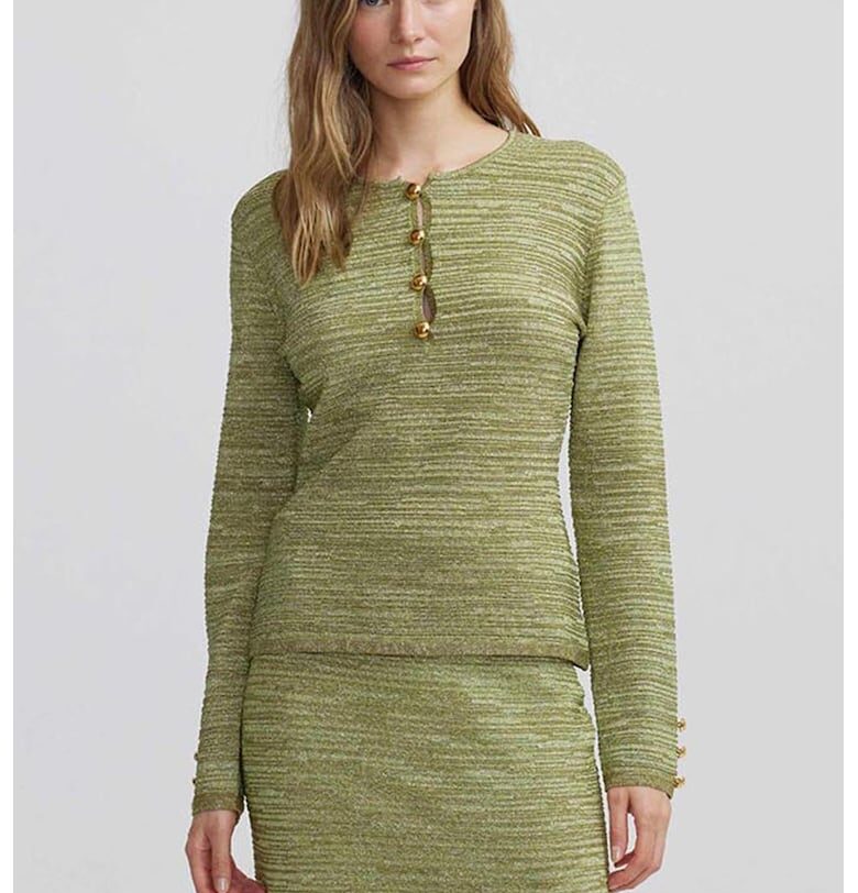 Пуловер с копчета - Зелени аспержи Ipekyol