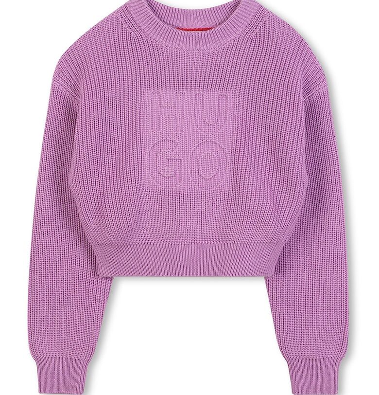 Пуловер с лого - Лилав HUGO