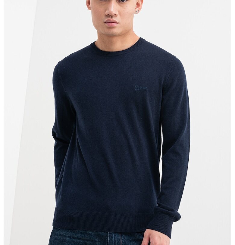 Пуловер с лого - Тъмносин GUESS