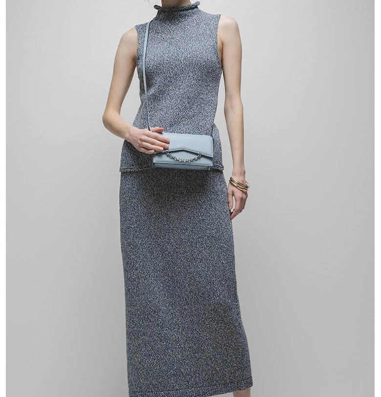 Пуловер с ниска яка - Бял/Тъмносин Stefanel