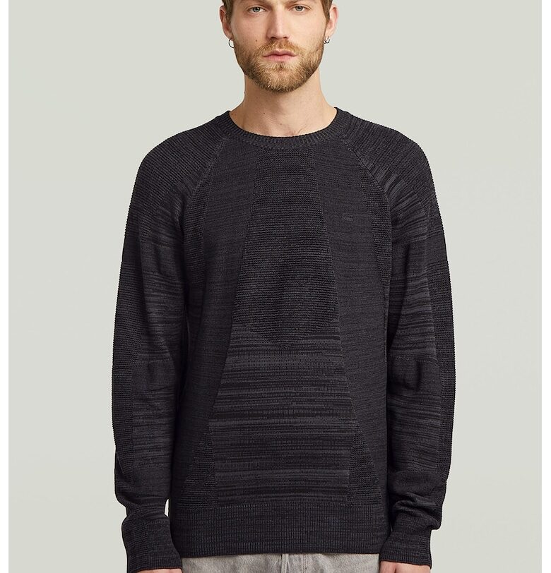 Пуловер с овално деколте - Избеляло черно G-STAR