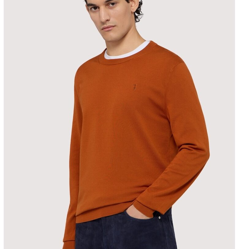 Пуловер с овално деколте - Оранжев Trussardi