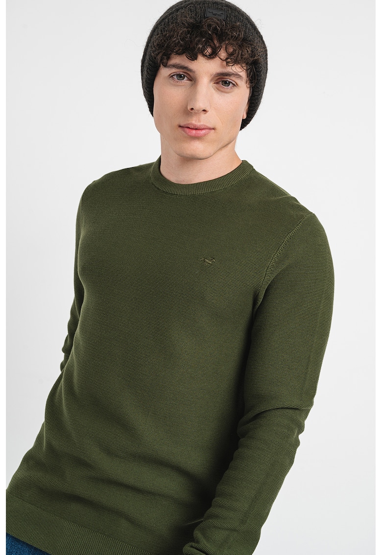 Пуловер с овално деколте - Папратово зелено Mustang