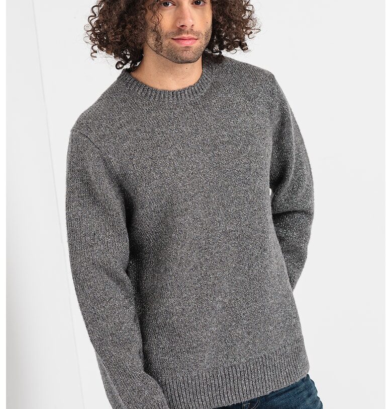 Пуловер с овално деколте - Сребрист/Tъмносив AllSaints