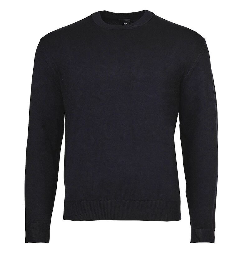 Пуловер с овално деколте - Тъмносин ARMANI EXCHANGE