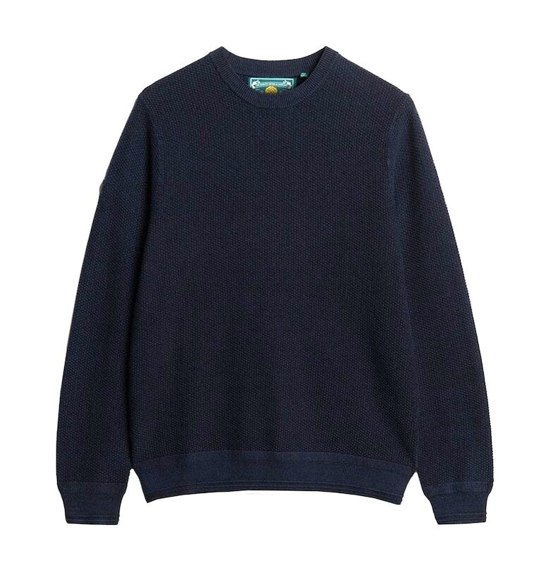 Пуловер с овално деколте - Тъмносин Superdry  Co