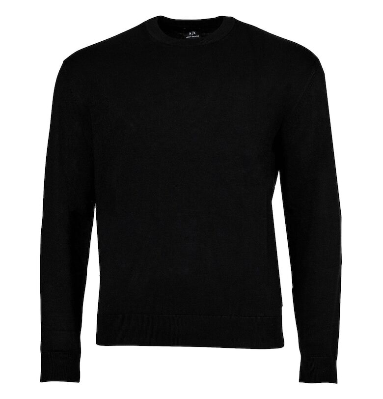 Пуловер с овално деколте - Черен ARMANI EXCHANGE