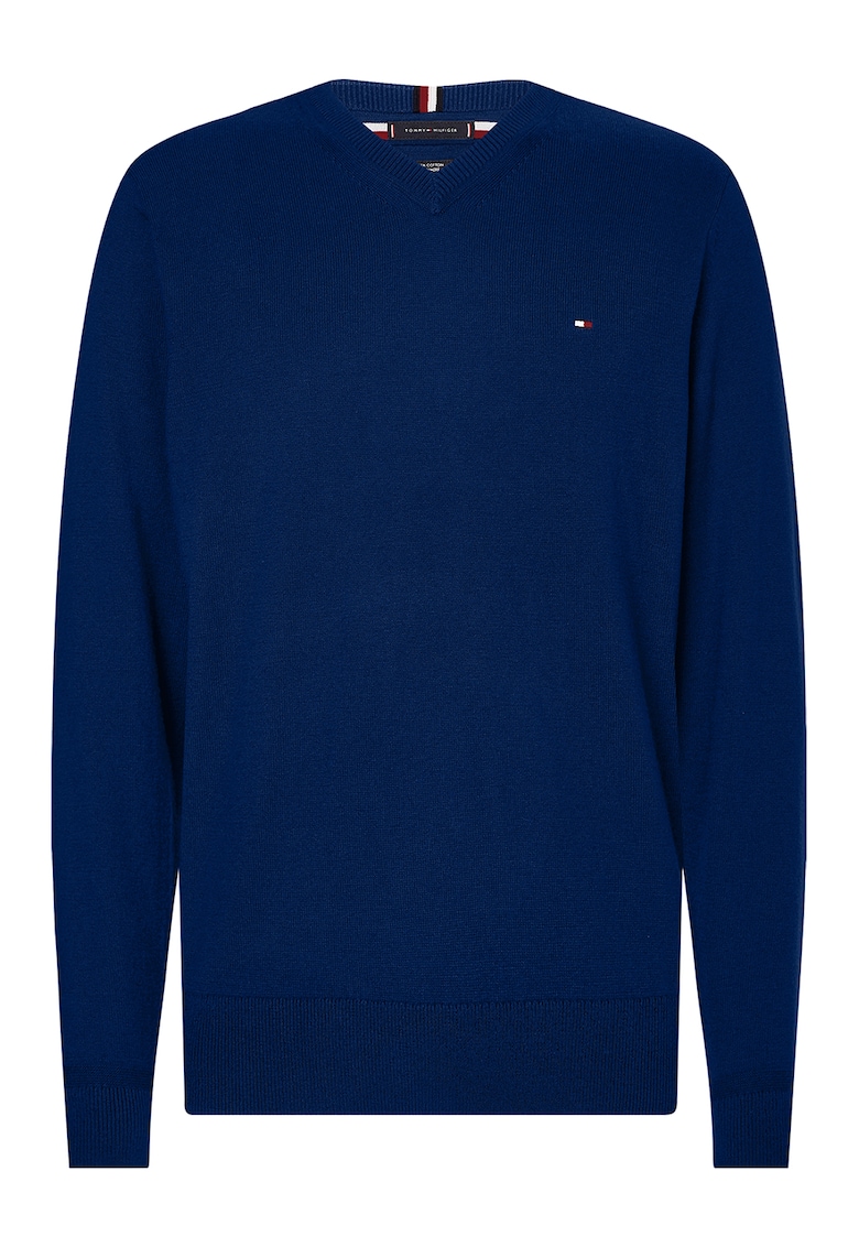 Пуловер с органичен памук и кашмир - Тъмносин Tommy Hilfiger