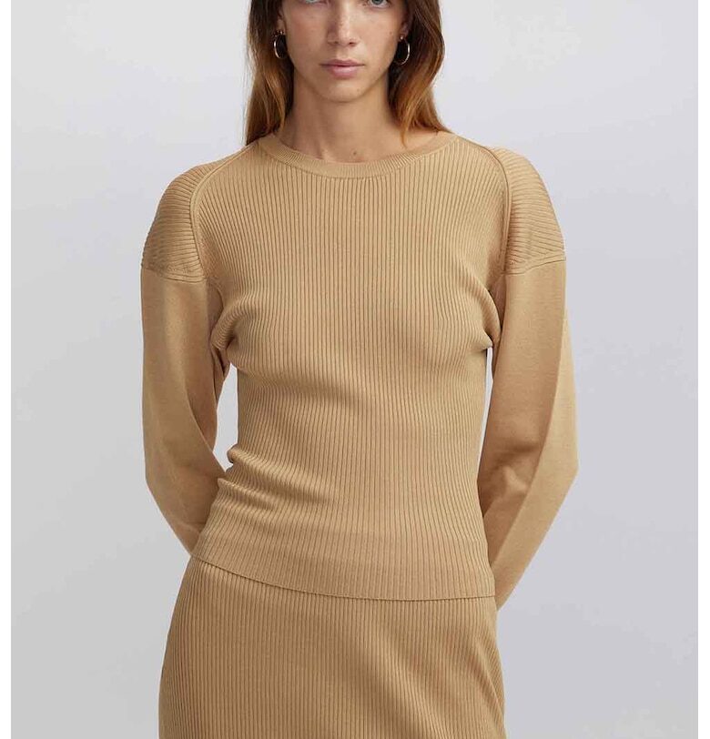 Пуловер с отвор - Жълт/Шафраново жълто Ipekyol