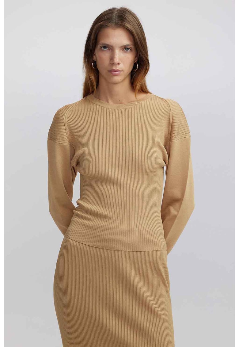 Пуловер с отвор - Жълт/Шафраново жълто Ipekyol