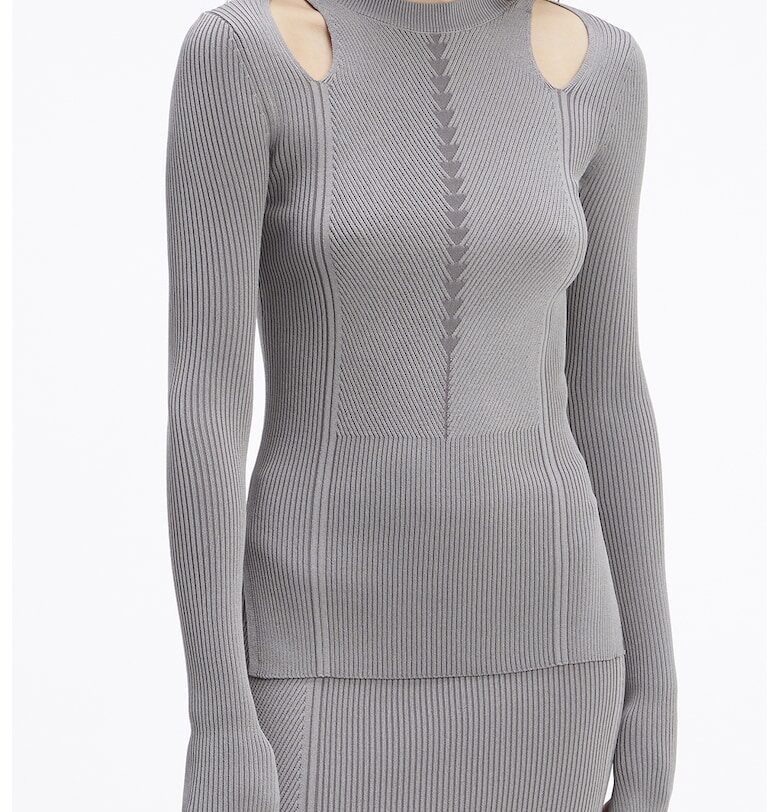 Пуловер с отвори - Tъмносив CALVIN KLEIN