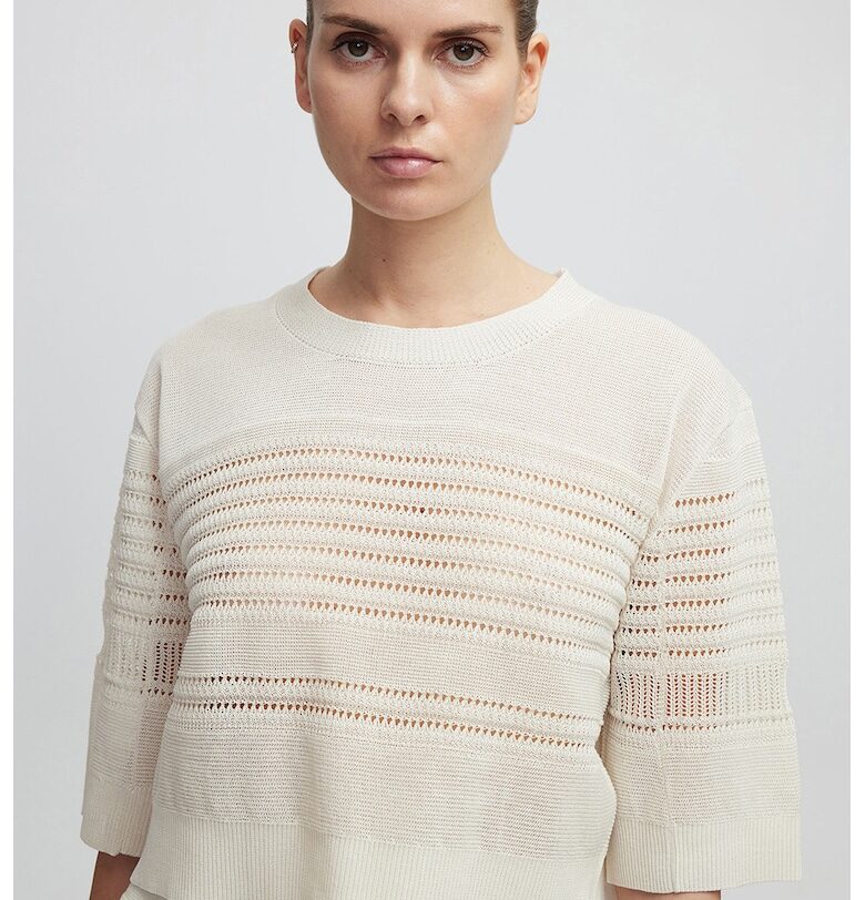 Пуловер с перфорации - Слонова кост Ipekyol