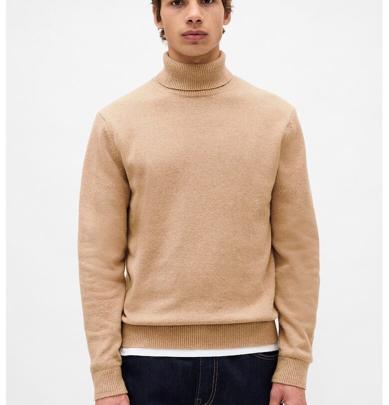 Пуловер с поло - Бежов GAP