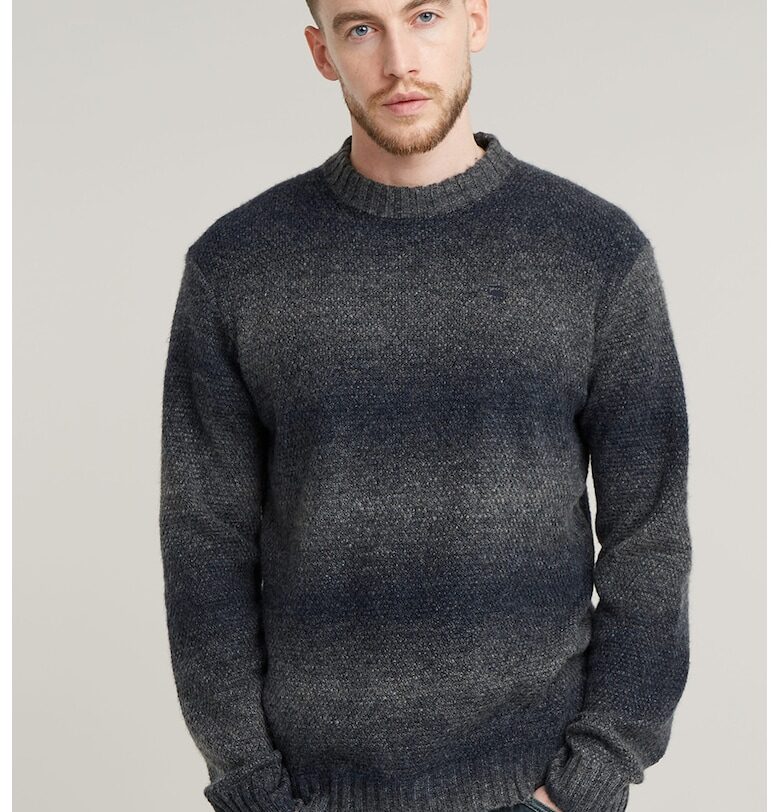 Пуловер с райе - Tъмносив/Тъмносин G-STAR