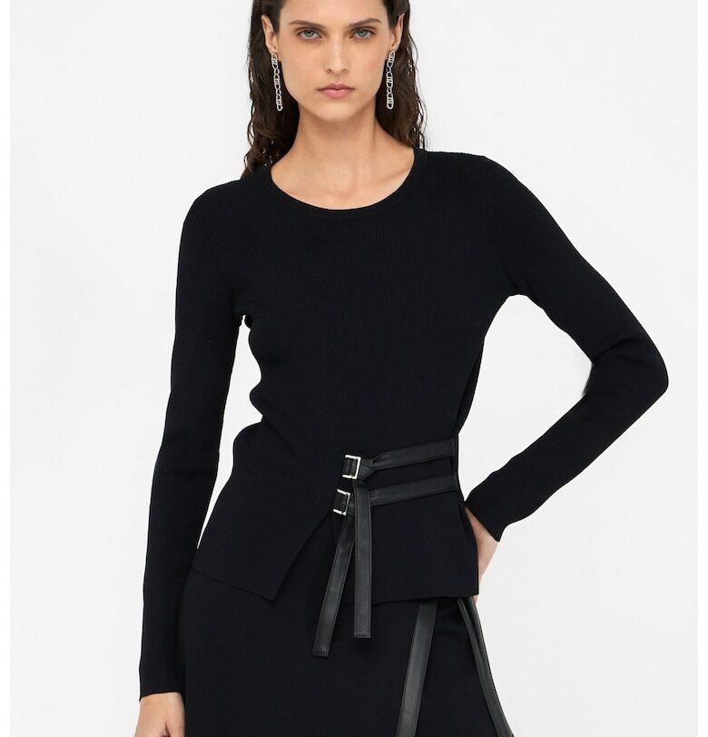 Пуловер с токи - Черен Liu Jo