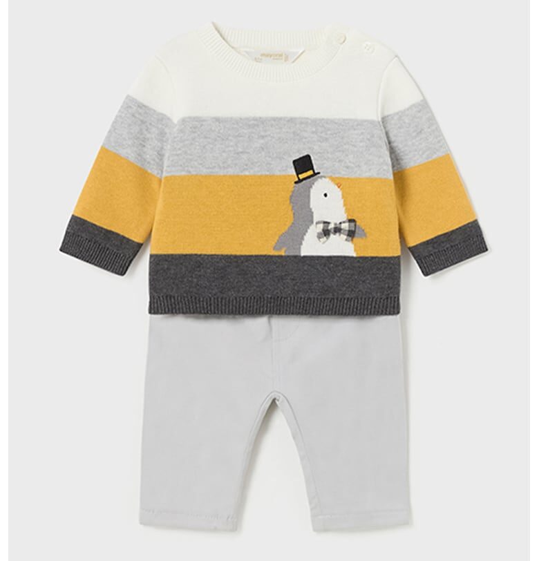 Пуловер с цветен блок и панталон - 2 части Mayoral