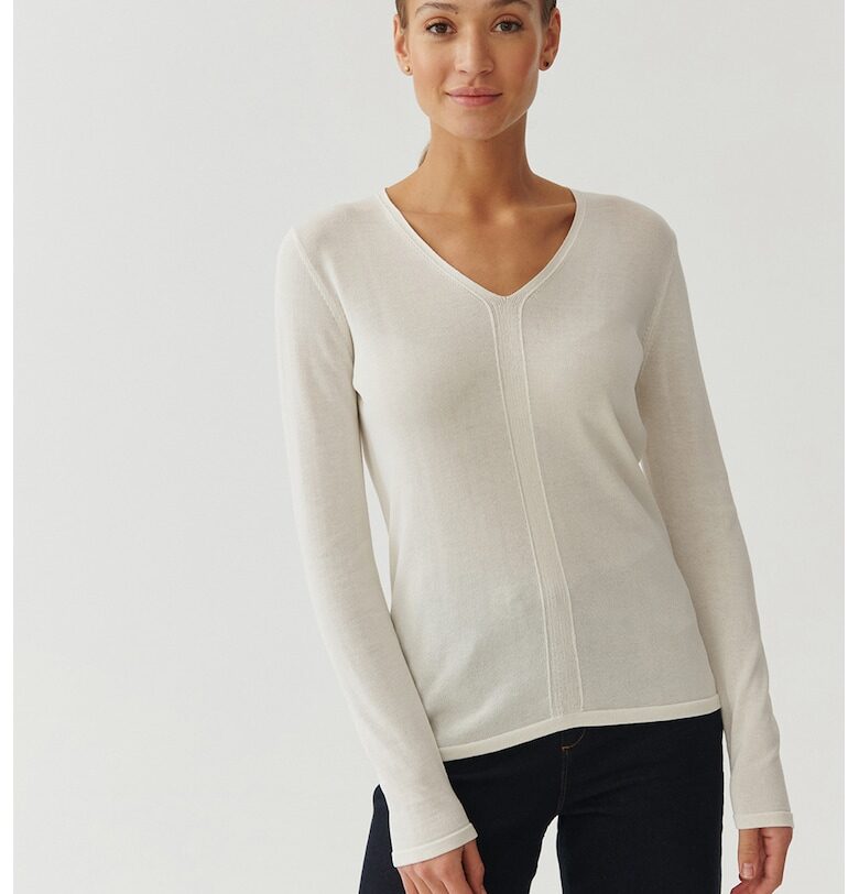 Пуловер с шпиц - Мръснобял Tatuum