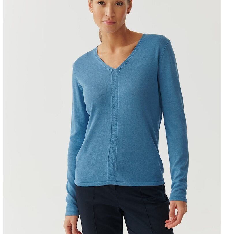 Пуловер с шпиц - Син Tatuum