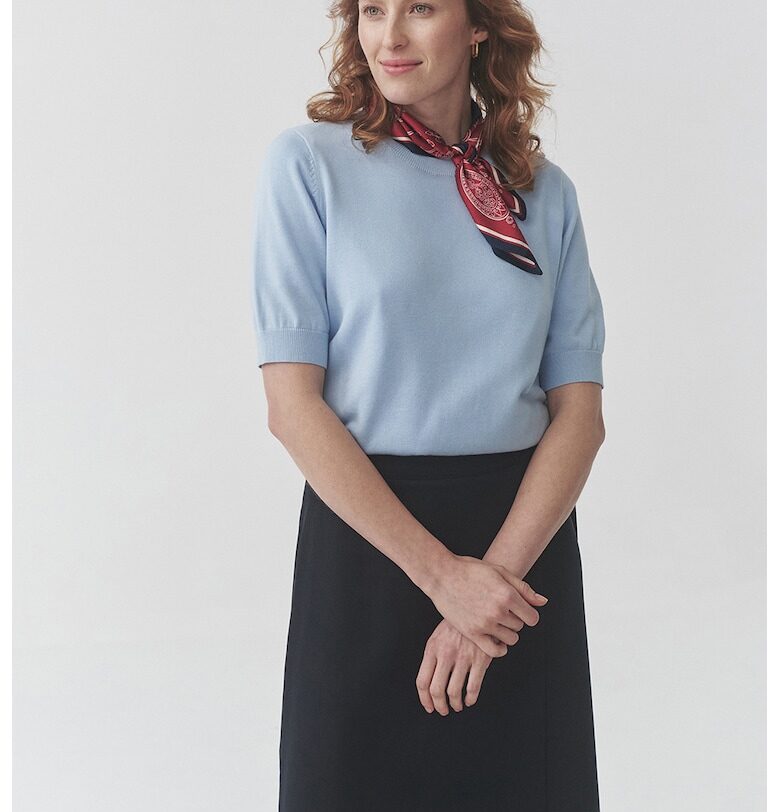 Пуловер със среднодълги ръкави - Пастелносин Tatuum