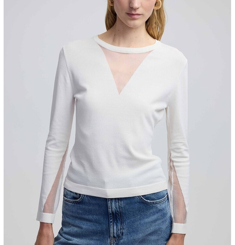 Пуловер със стандартна кройка - Бял Ipekyol