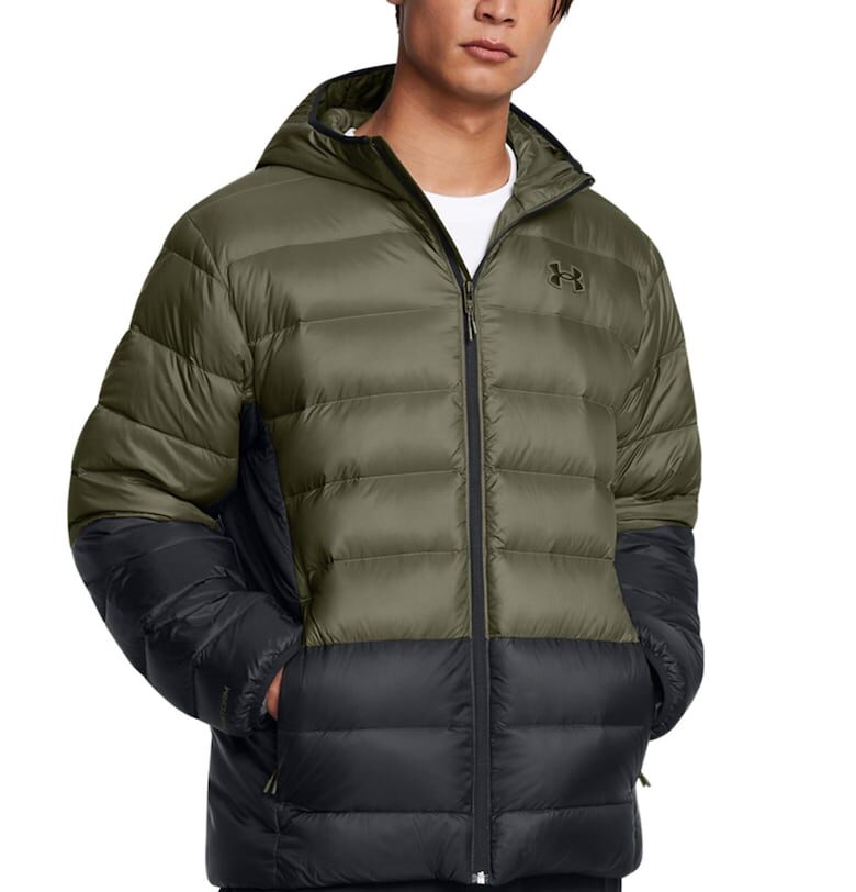 Пухено зимно яке Legend с качулка - Избеляло черно/Каки Under Armour
