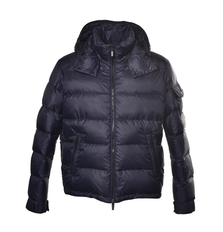 Пухено зимно яке с качулка - Тъмносин Baldinini