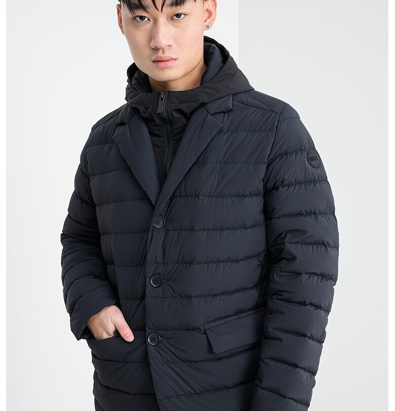 Пухено зимно яке с качулка - Черен Colmar