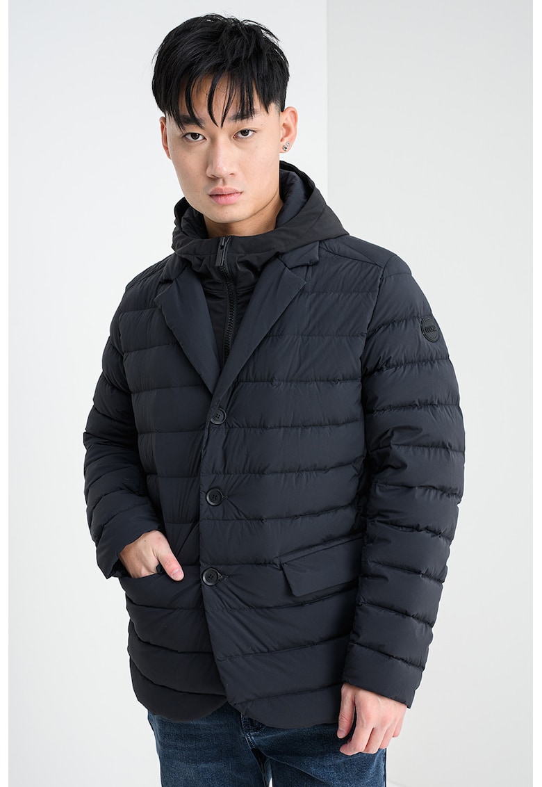 Пухено зимно яке с качулка - Черен Colmar