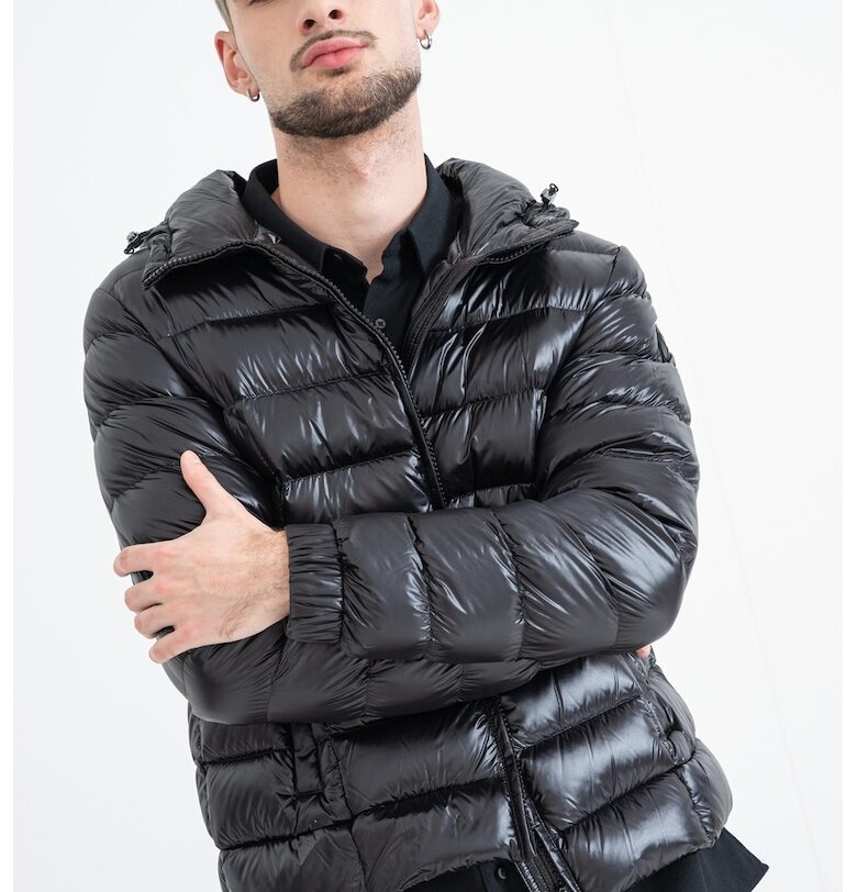 Пухено зимно яке с качулка - Черен Colmar