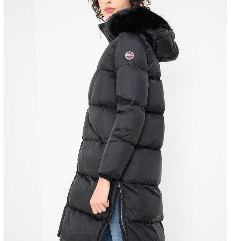 Пухено зимно яке с цепка с цип - Черен Colmar