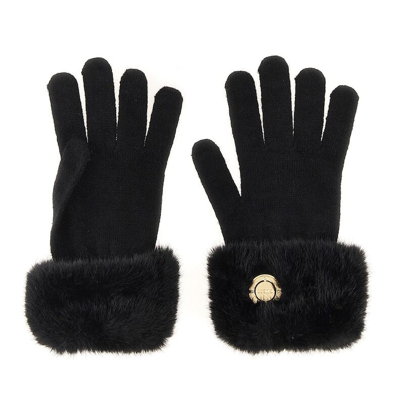 РЪкавици с еко пух - Черен GUESS