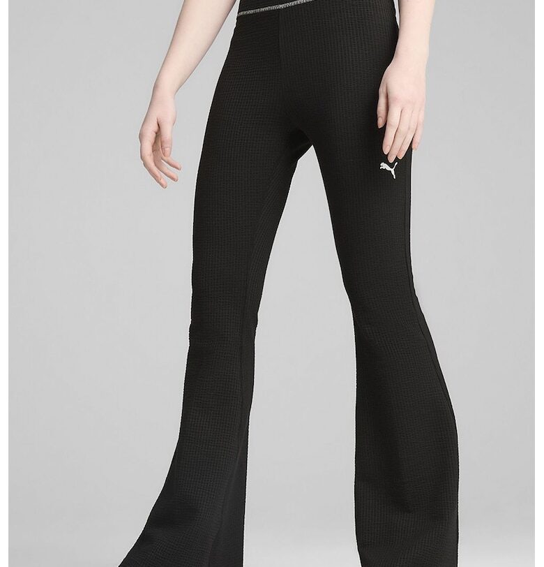 Разкроен клин до глезена със средна талия - Черен Puma