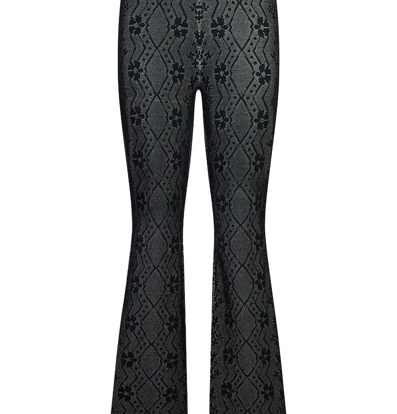 Разкроен клин с десен и еластична талия с лого - Избеляло черно Liu Jo