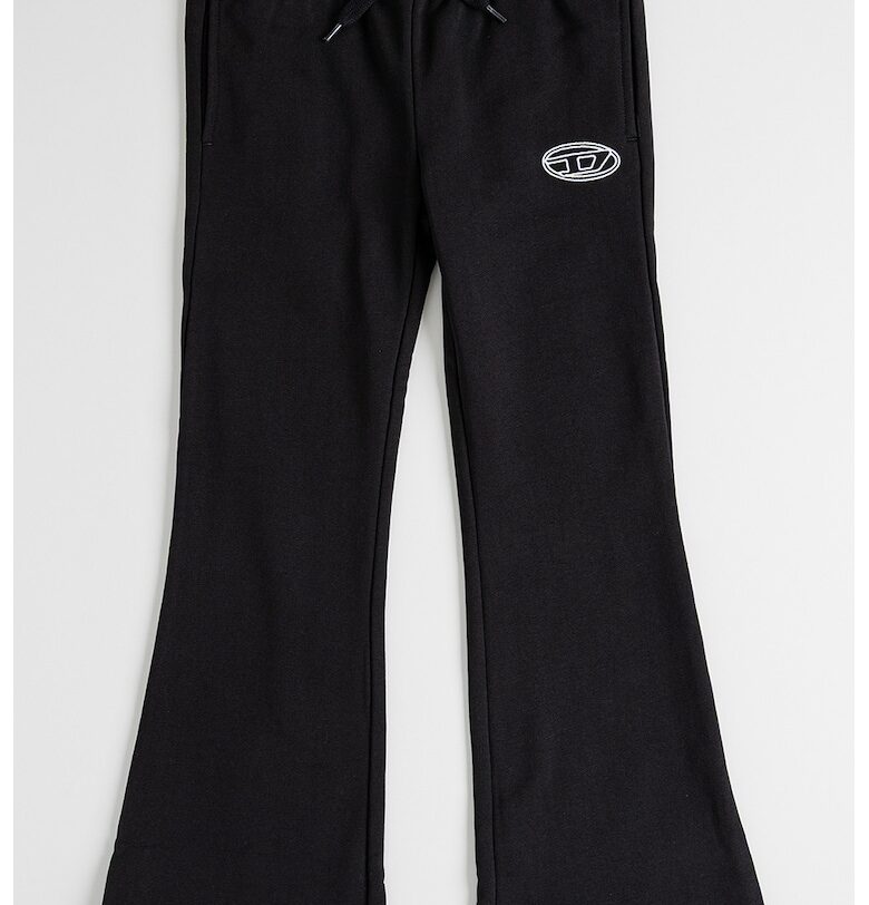 Разкроен спортен панталон с връзки и лого - Черен Diesel