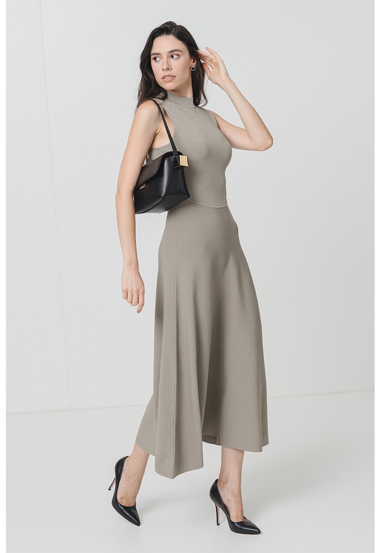 Разкроена дълга рокля - Бледозелен GUESS