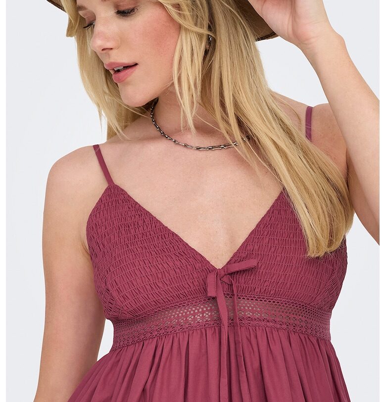 Разкроена дълга рокля - Бордо Only