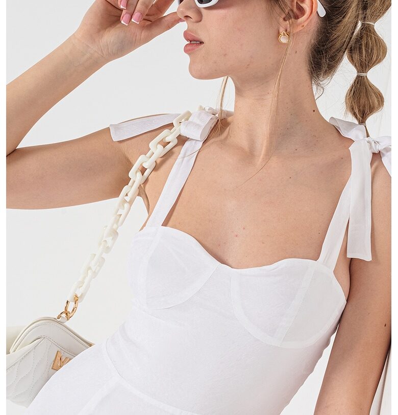 Разкроена къса рокля - Бял ARMANI EXCHANGE