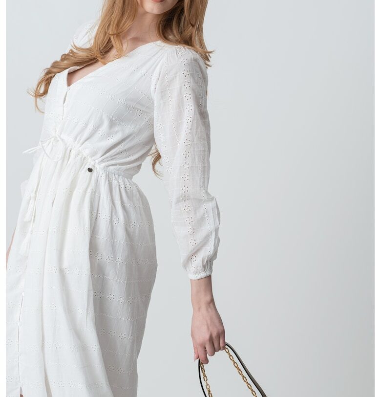 Разкроена миди рокля - Бял Pepe Jeans London