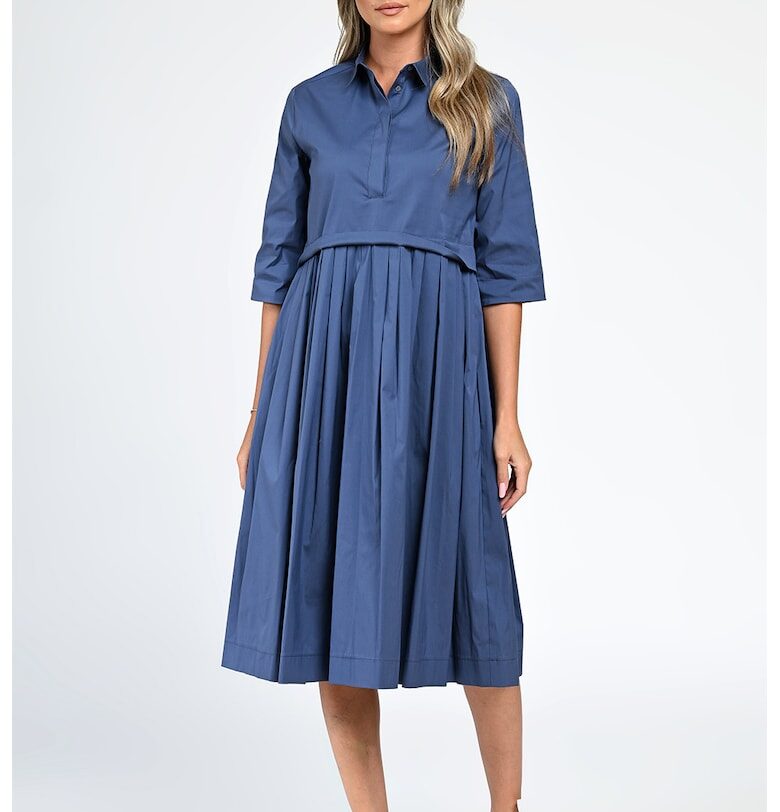 Разкроена памучна рокля Opera - Син GIORGAL