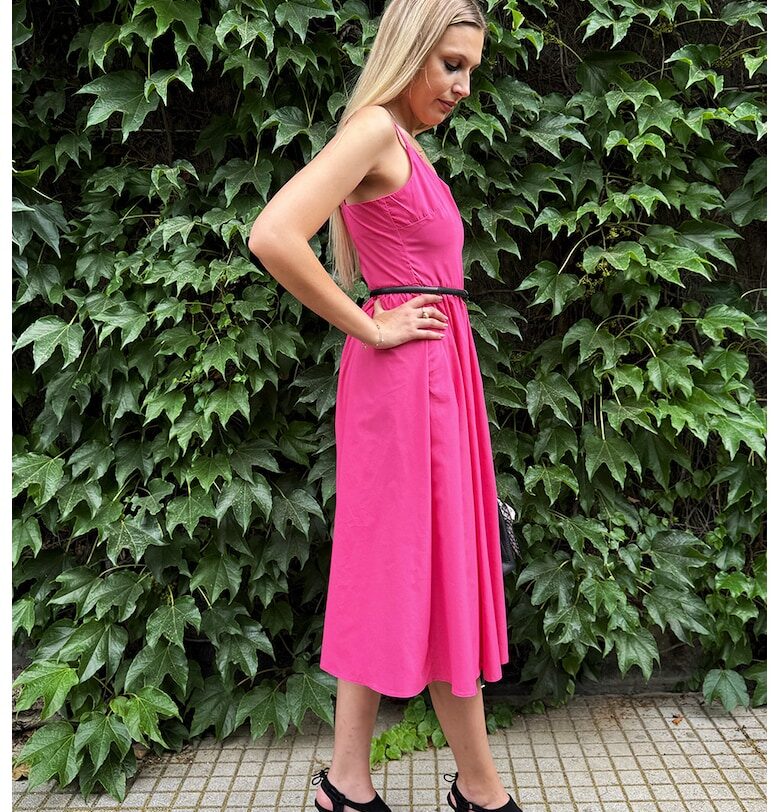 Разкроена памучна рокля - Фуксия Couture de Marie