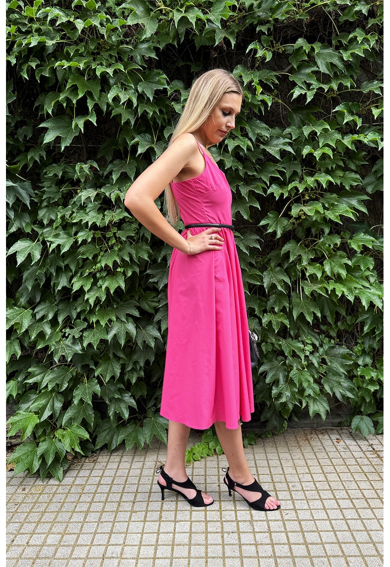 Разкроена памучна рокля - Фуксия Couture de Marie