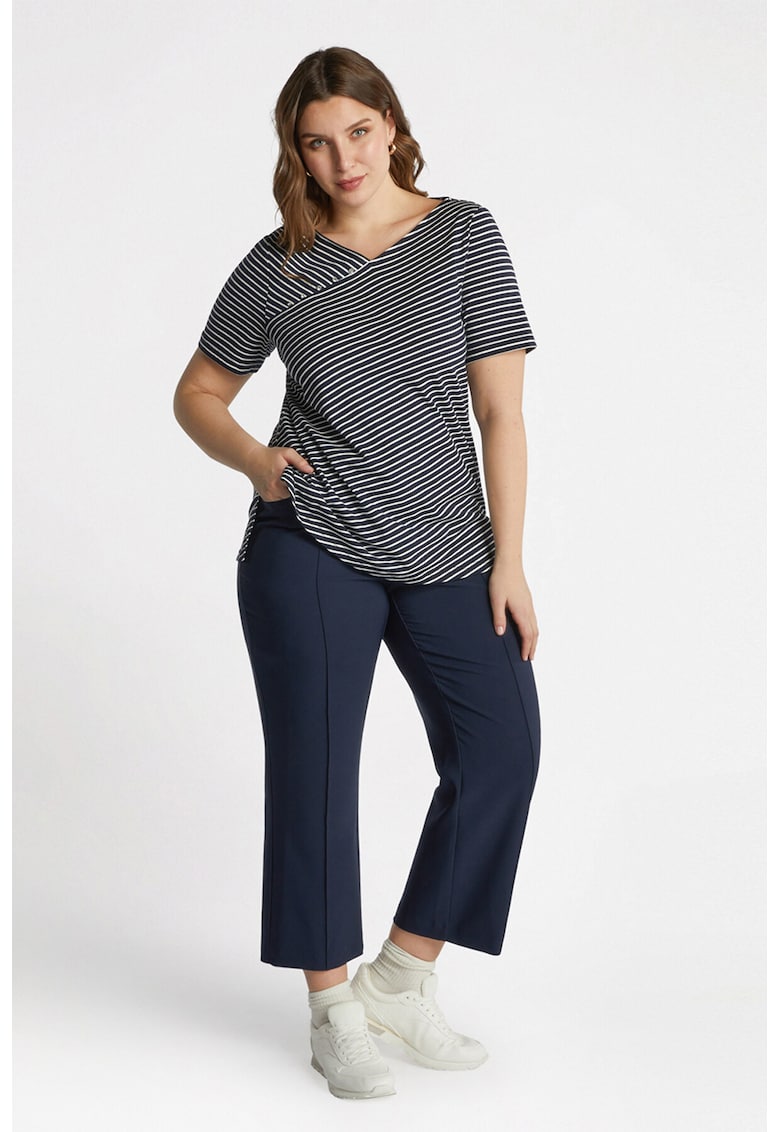 Разкроена раирана тениска Fiorella Rubino