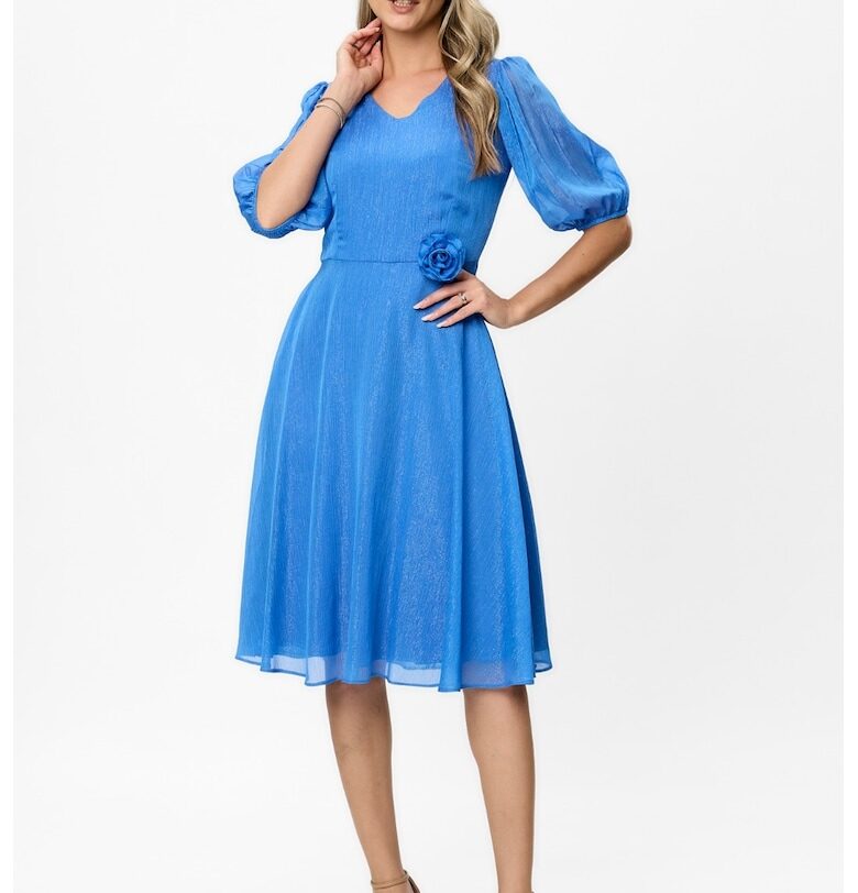 Разкроена рокля Alison с полупрозрачни ръкави BAROCCA