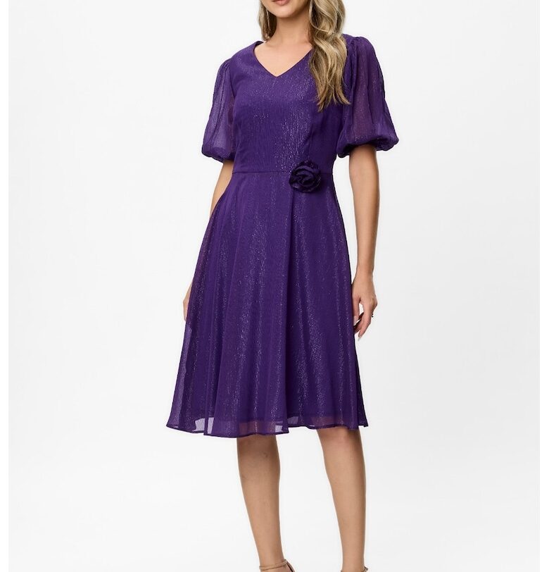 Разкроена рокля Alison с полупрозрачни ръкави BAROCCA