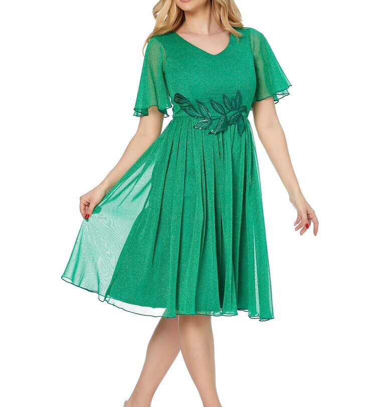 Разкроена рокля Ariel - Зелен BAROCCA