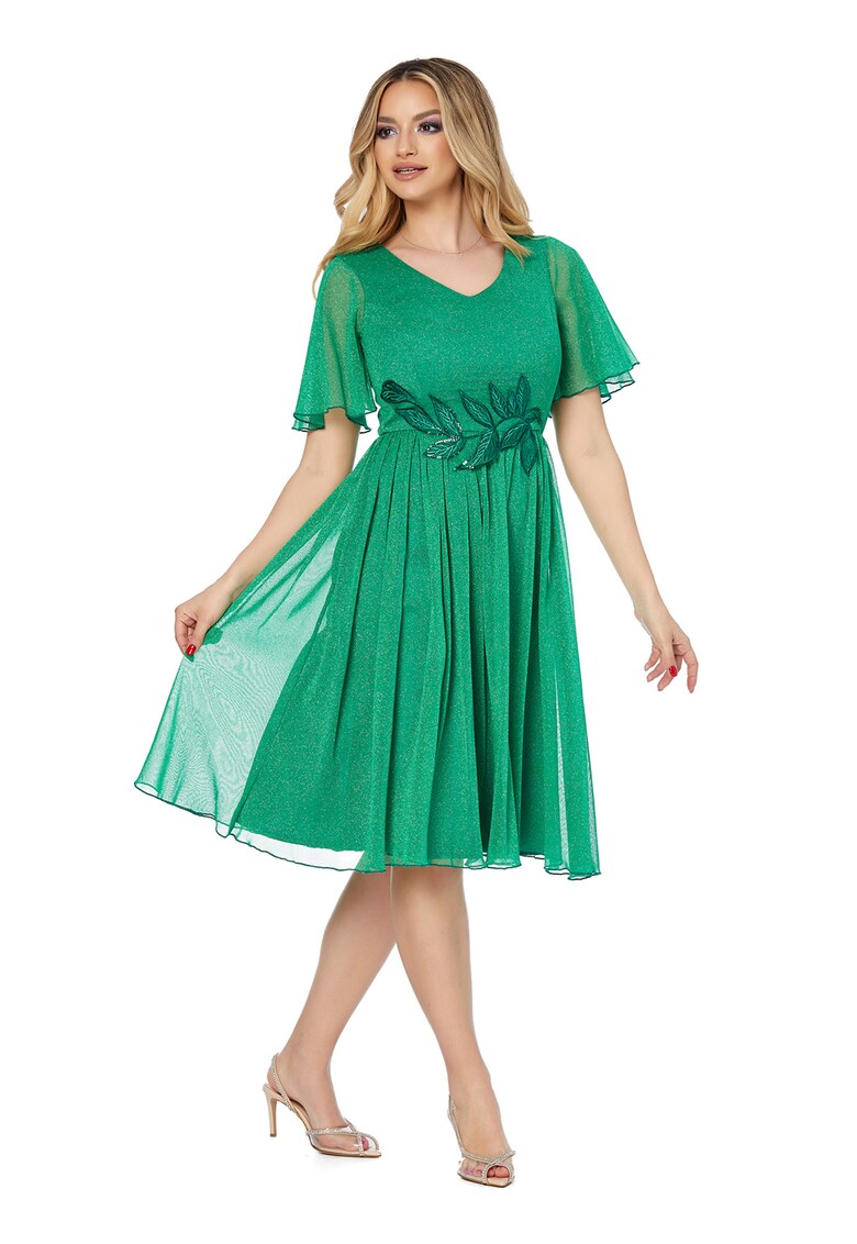 Разкроена рокля Ariel - Зелен BAROCCA