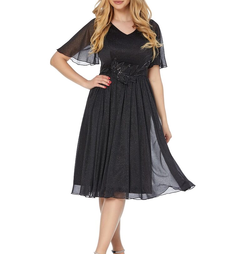 Разкроена рокля Ariel - Черен BAROCCA