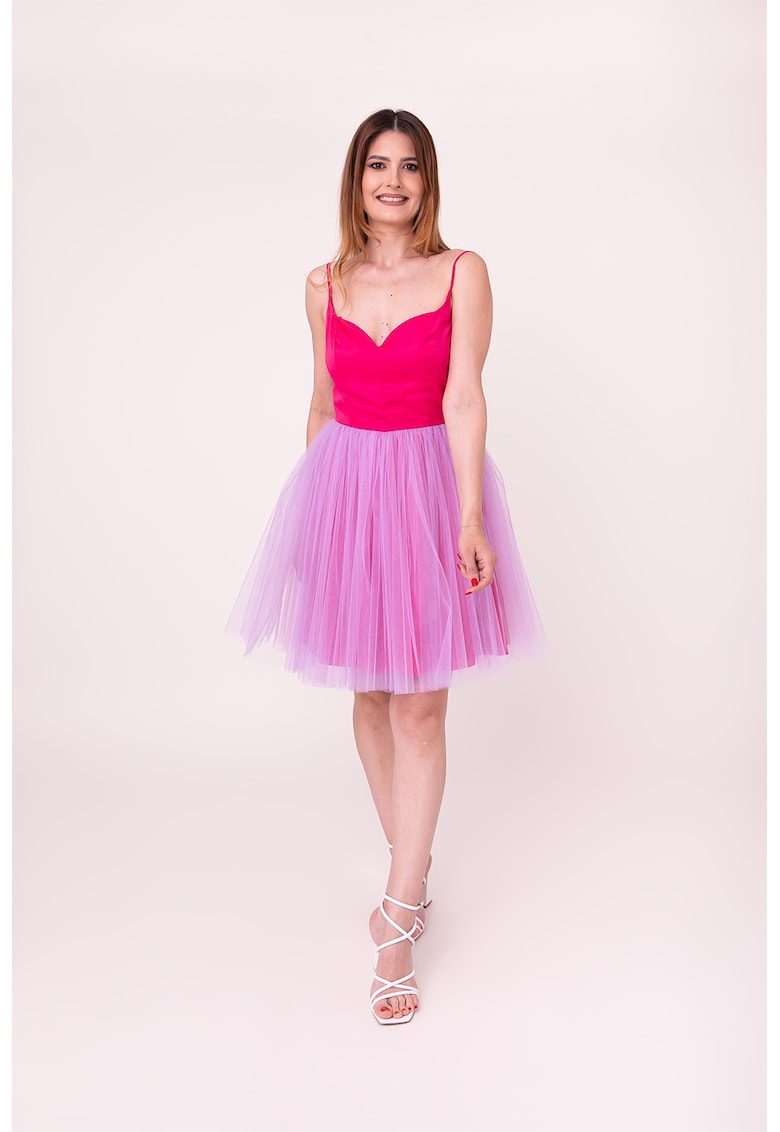 Разкроена рокля Bloom с панделка на гърба - Фуксия/Лилав Ilona Andreoiu