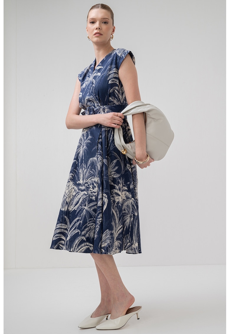 Разкроена рокля Molise с шпиц - Бял/Тъмносин Marella